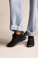 Sneakers con zeppa impermeabili – Tessuto nero