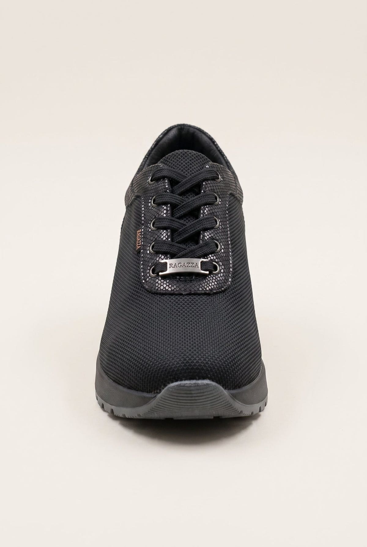 Wedge Sneakers Waterproof - Black Fabric