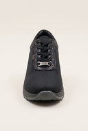 Wedge Sneakers Waterproof - Black Fabric