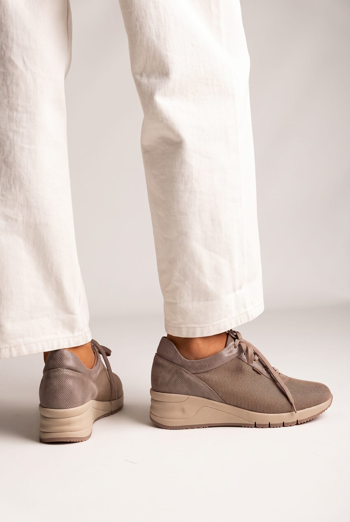 Wedge Sneakers Waterproof - Sand Fabric