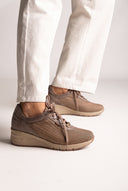 Wedge Sneakers Waterproof - Sand Fabric
