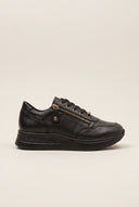 Wedge Sneakers Side Zip - Black Matte