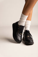Wedge Sneakers με πλαϊνό φερμουάρ - Μαύρο Ματ