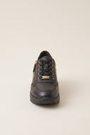Wedge Sneakers Side Zip - Black Matte
