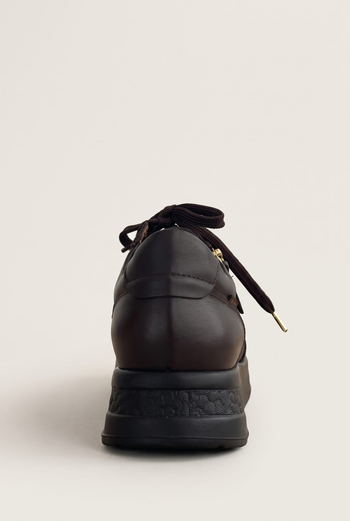 Wedge Sneakers Side Zip - Brown Matte