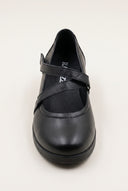 Flatform μπαλαρίνες με Velcro - Μαύρο Ματ