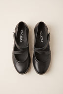 Flatform μπαλαρίνες με Velcro - Μαύρο Ματ