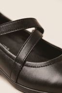 Flatform μπαλαρίνες με Velcro - Μαύρο Ματ