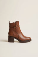 Ankle Boots Block Heel - Tan Matte