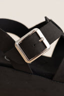 Flatform Sandals Wide Strap Buckle - Black Suede-Flatform Sandals, Sandals, Shoes, TFP Collection, Women’s Collection, New In Shoes, New In Sandals, All, Summer Shoes Sale, Summer Sandals Sale, Sales, All but outlet, Editor’s Choice, Shoes Sales, Recommended products (Seguno), Gifts 70€ & Under, The Fashion Edit, Leather Shoes, SS 2026 Collection, TFP/Estil, Sandals New & Selected, Sandals SALE, Flatform SALE
