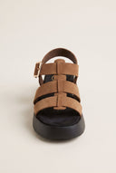 Flatform Sandals Wide Strap Buckle - Mocha Suede-Flatform Sandals, Sandals, Shoes, TFP Collection, Women’s Collection, New In Shoes, New In Sandals, All, Summer Shoes Sale, Summer Sandals Sale, Sales, All but outlet, Editor’s Choice, Shoes Sales, Recommended products (Seguno), Gifts 70€ & Under, The Fashion Edit, Leather Shoes, SS 2026 Collection, TFP/Estil, Sandals New & Selected, Sandals SALE, Flatform SALE