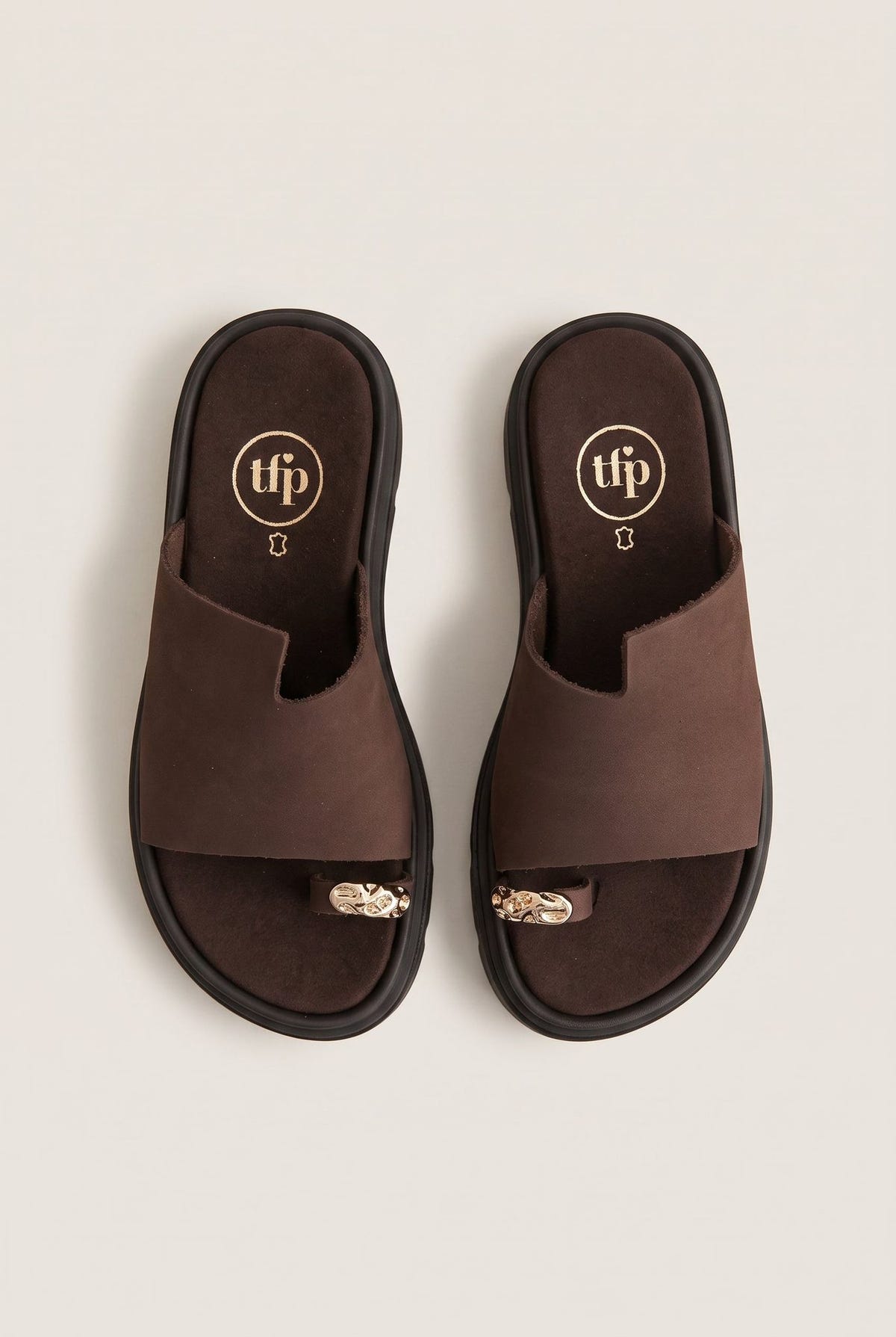 Flatform Toe Ring Sandals - Brown Suede-Flatform Sandals, Sandals, Shoes, TFP Collection, Women’s Collection, New In Shoes, New In Sandals, All, Summer Shoes Sale, Summer Sandals Sale, Sales, All but outlet, Editor’s Choice, Shoes Sales, Recommended products (Seguno), Gifts 50€ & Under, The Fashion Edit, Leather Shoes, SS 2026 Collection, TFP/Estil, Sandals New & Selected, Sandals SALE, Flatform SALE