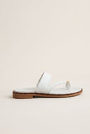 Toe Ring Sandals Studded Sole - White Matte-Toe Ring Sandals Studded Sole - White Matte