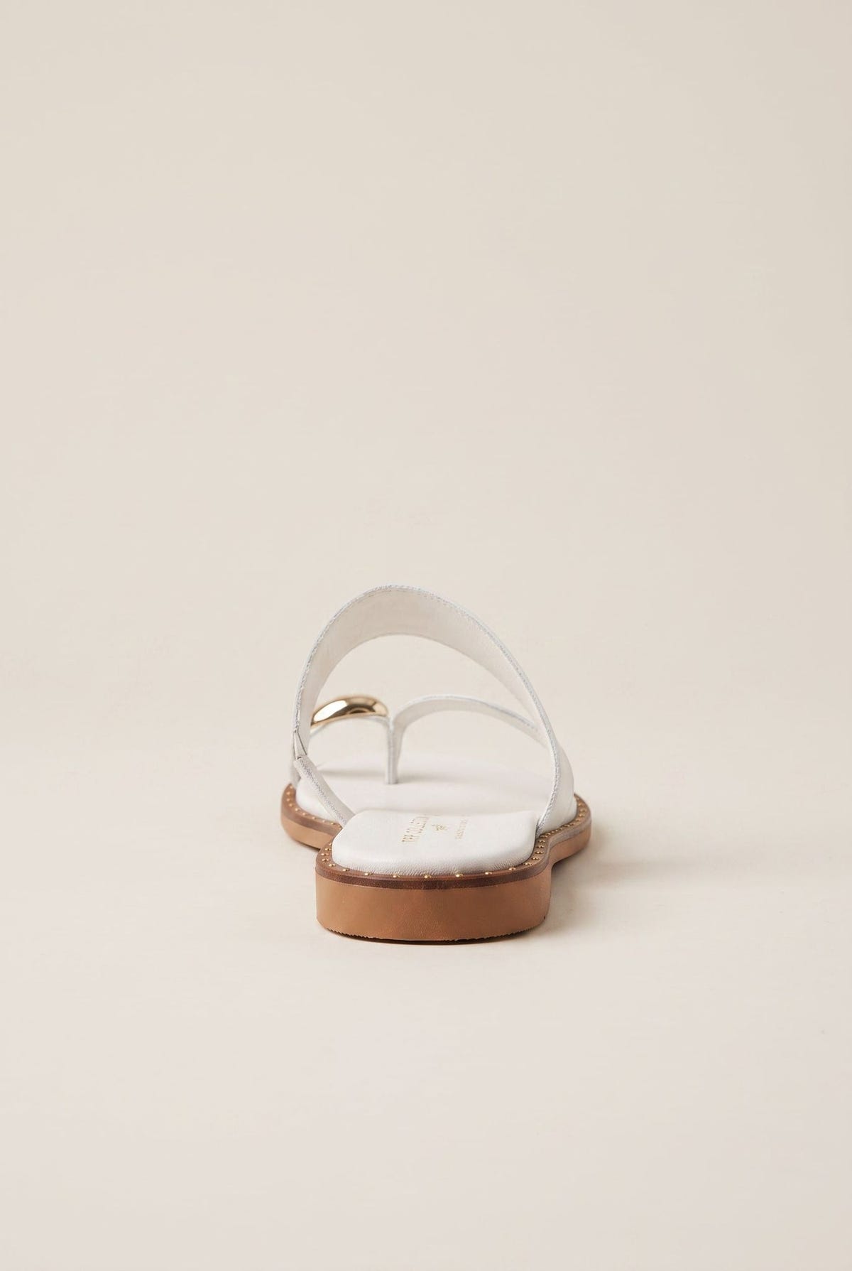 Toe Ring Sandals Studded Sole - White Matte-Toe Ring Sandals Studded Sole - White Matte