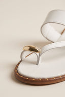 Toe Ring Sandals Studded Sole - White Matte-Toe Ring Sandals Studded Sole - White Matte