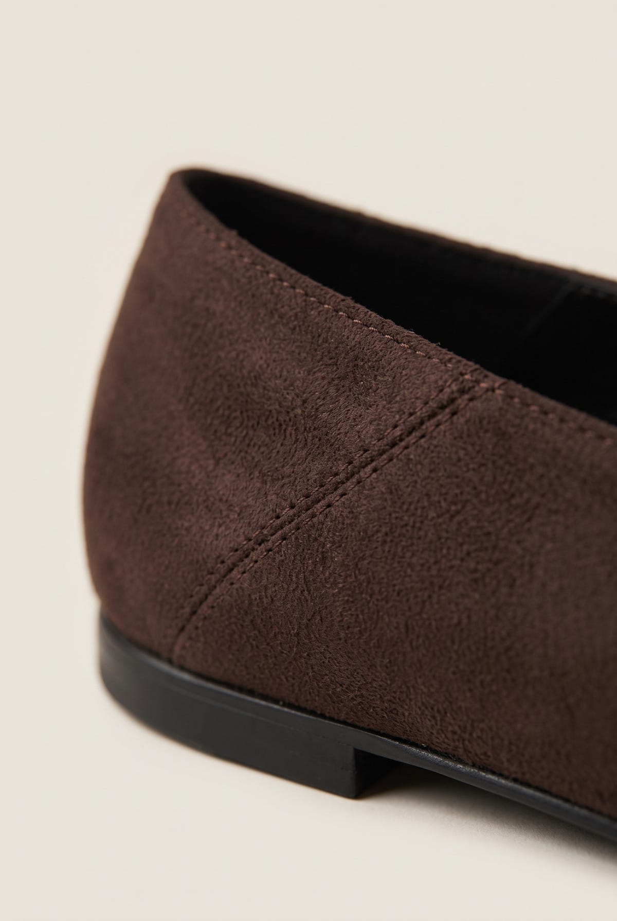 Pointed Toe Ballet Flats - Brown Suede