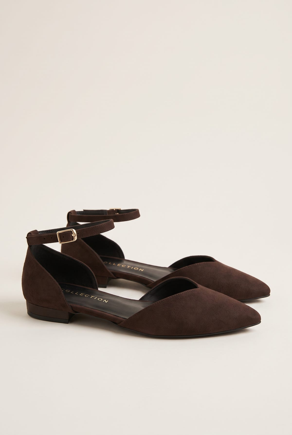 Ballet Flats Pointed Toe - Brown Suede
