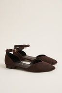 Ballet Flats Pointed Toe - Brown Suede