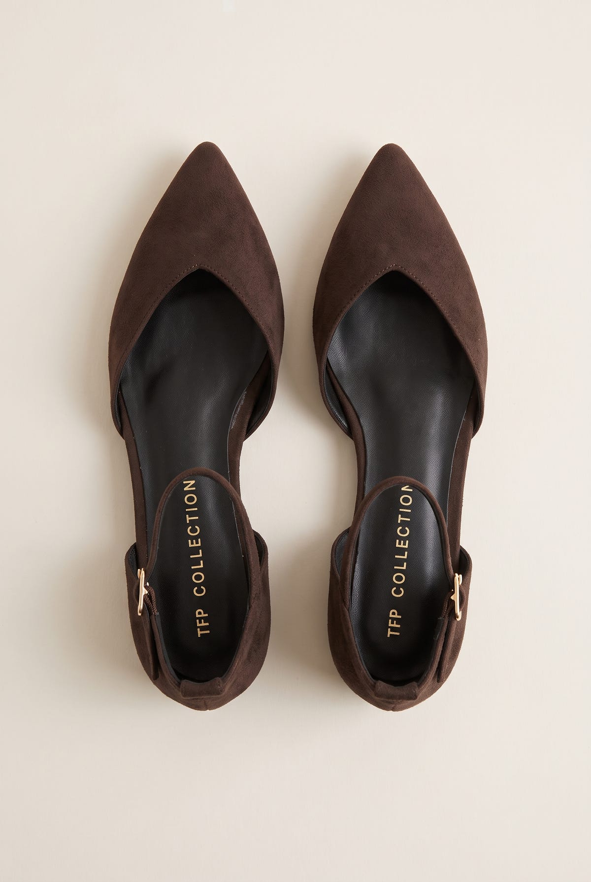 Ballet Flats Pointed Toe - Brown Suede