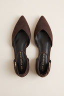 Ballet Flats Pointed Toe - Brown Suede