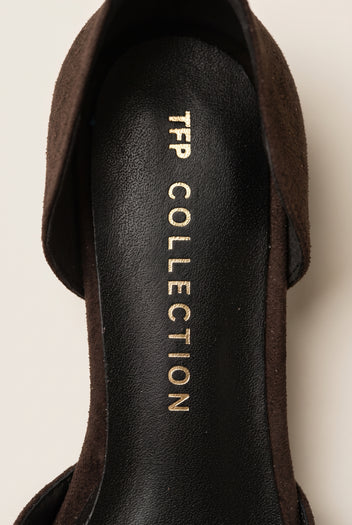 Ballet Flats Pointed Toe - Brown Suede