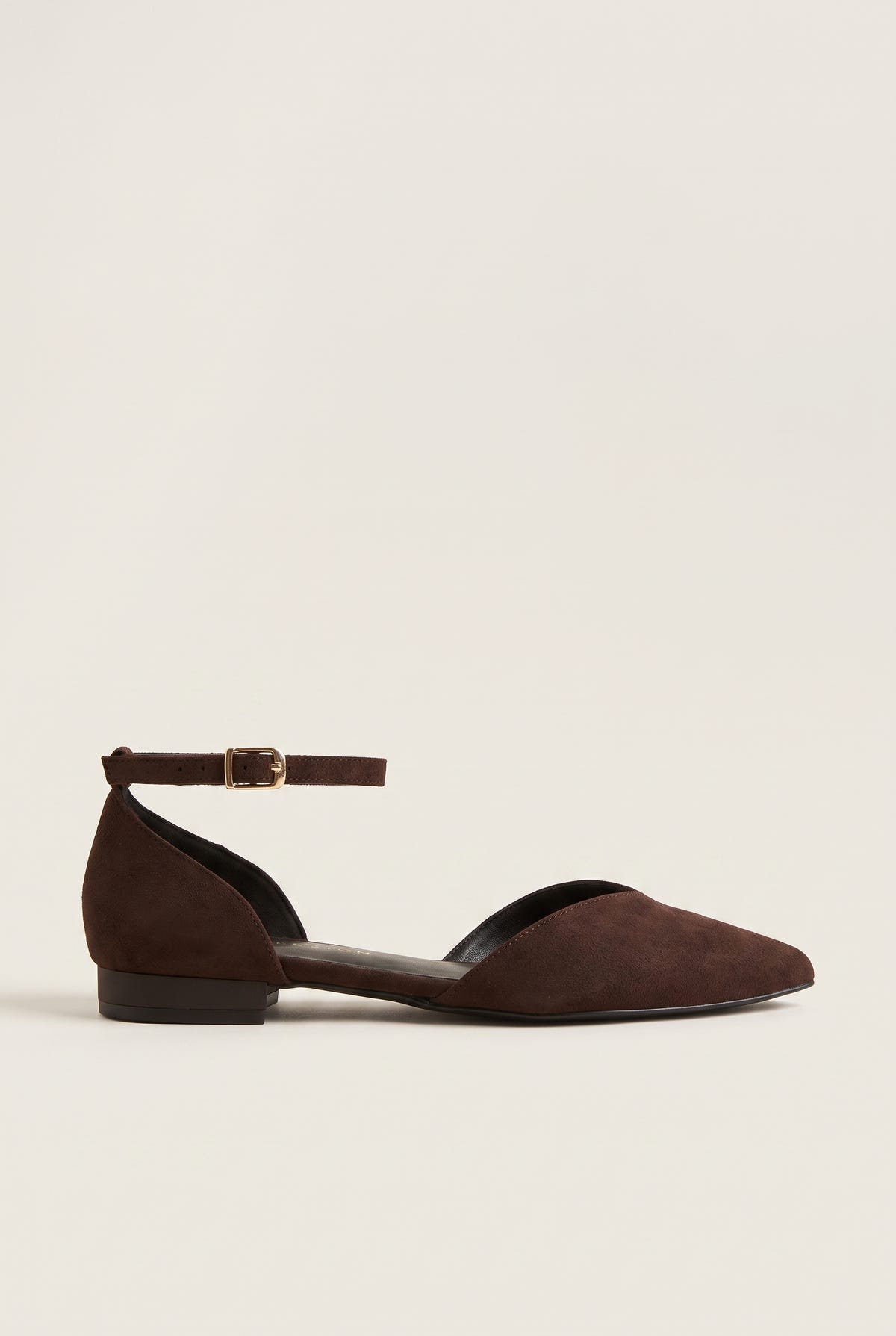 Ballet Flats Pointed Toe - Brown Suede