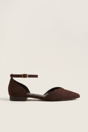 Ballet Flats Pointed Toe - Brown Suede