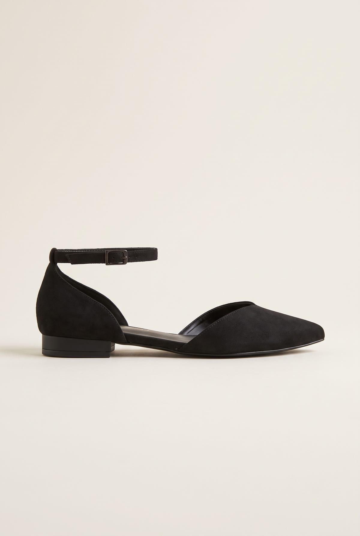 Ballet Flats Pointed Toe - Black Suede