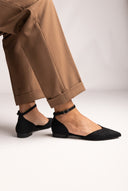 Ballet Flats Pointed Toe - Black Suede
