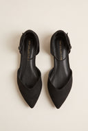 Ballet Flats Pointed Toe - Black Suede