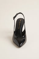 Slingback Pumps Pointed Toe - Black Patent