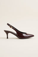 Slingback Pumps Pointed Toe - Brown Patent