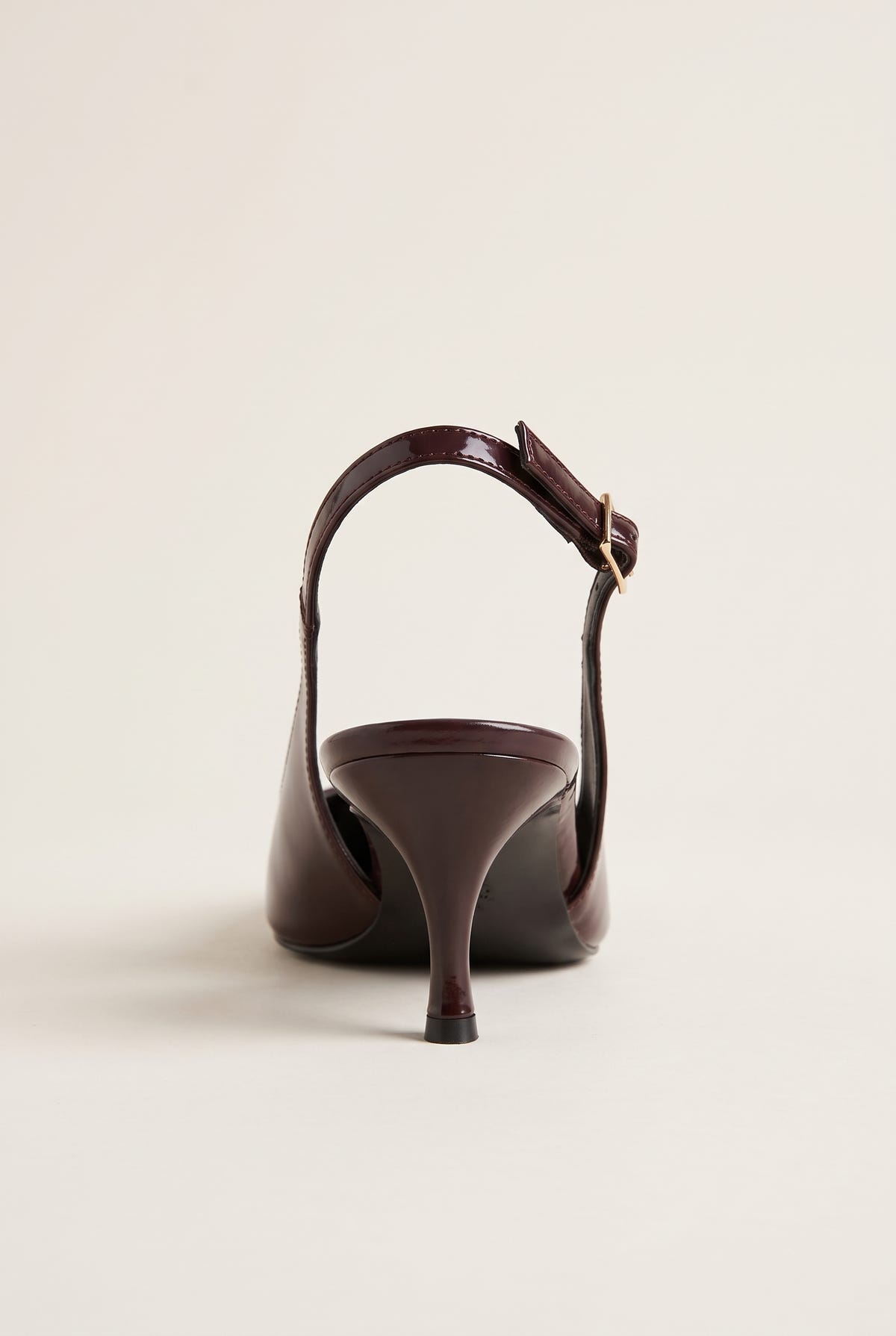 Décolleté slingback a punta - Vernice Marrone