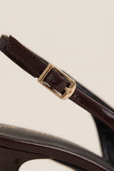 Slingback Pumps Pointed Toe - Brown Patent