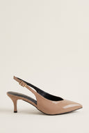 Slingback Pumps Pointed Toe - Nude Patent
