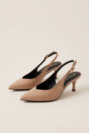 Slingback Pumps Pointed Toe - Nude Patent
