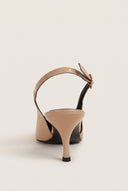 Slingback Pumps Pointed Toe - Nude Patent