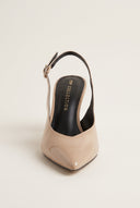 Slingback Pumps Pointed Toe - Nude Patent