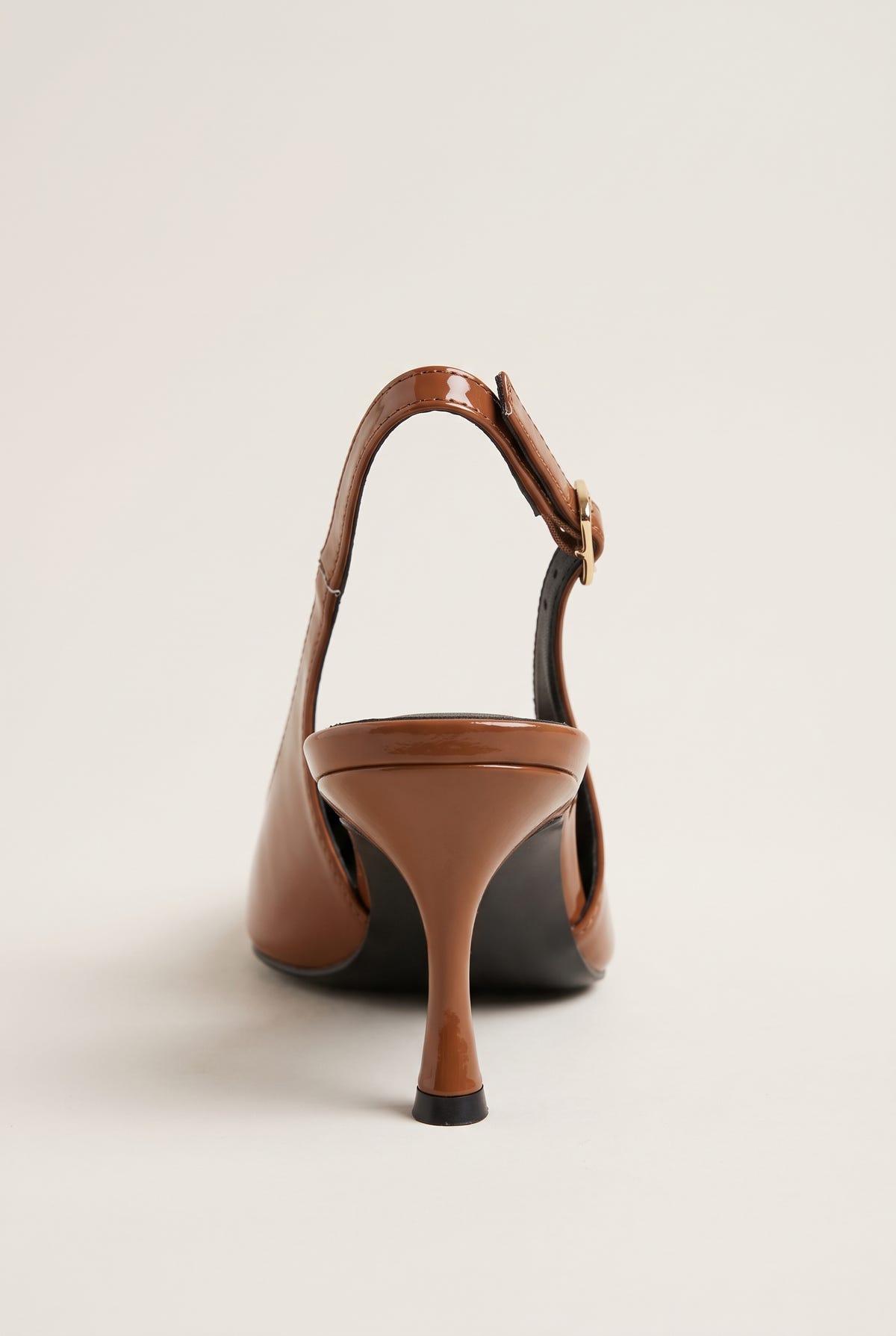 Slingback Pumps Pointed Toe - Tan Patent
