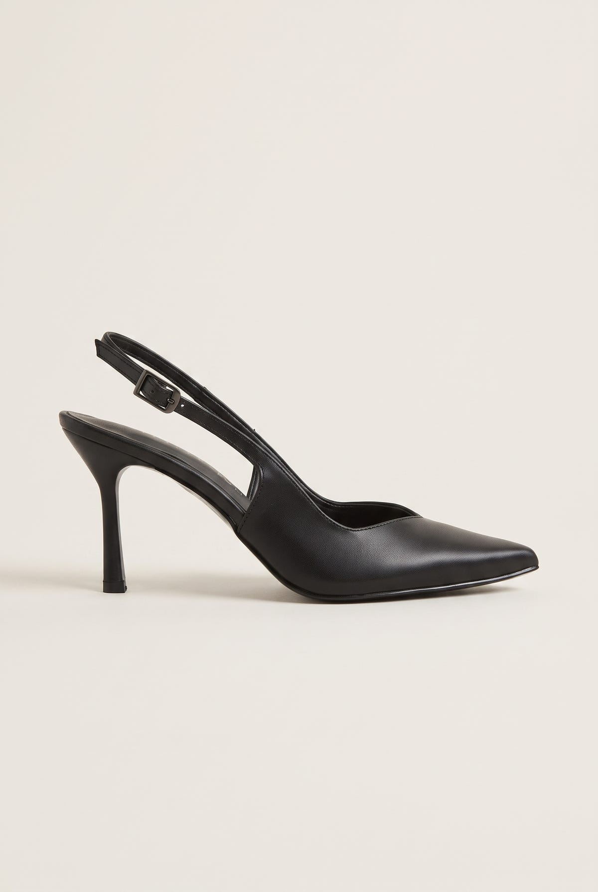 Stiletto Slingback Pumps Pointed Toe - Black Matte