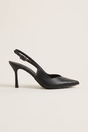 Stiletto Slingback Pumps Pointed Toe - Black Matte