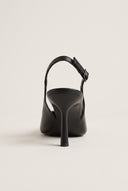 Stiletto Slingback Pumps Pointed Toe - Black Matte