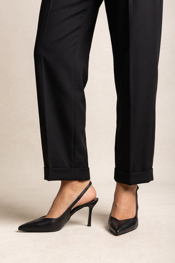 Stiletto Slingback Pumps Pointed Toe - Black Matte
