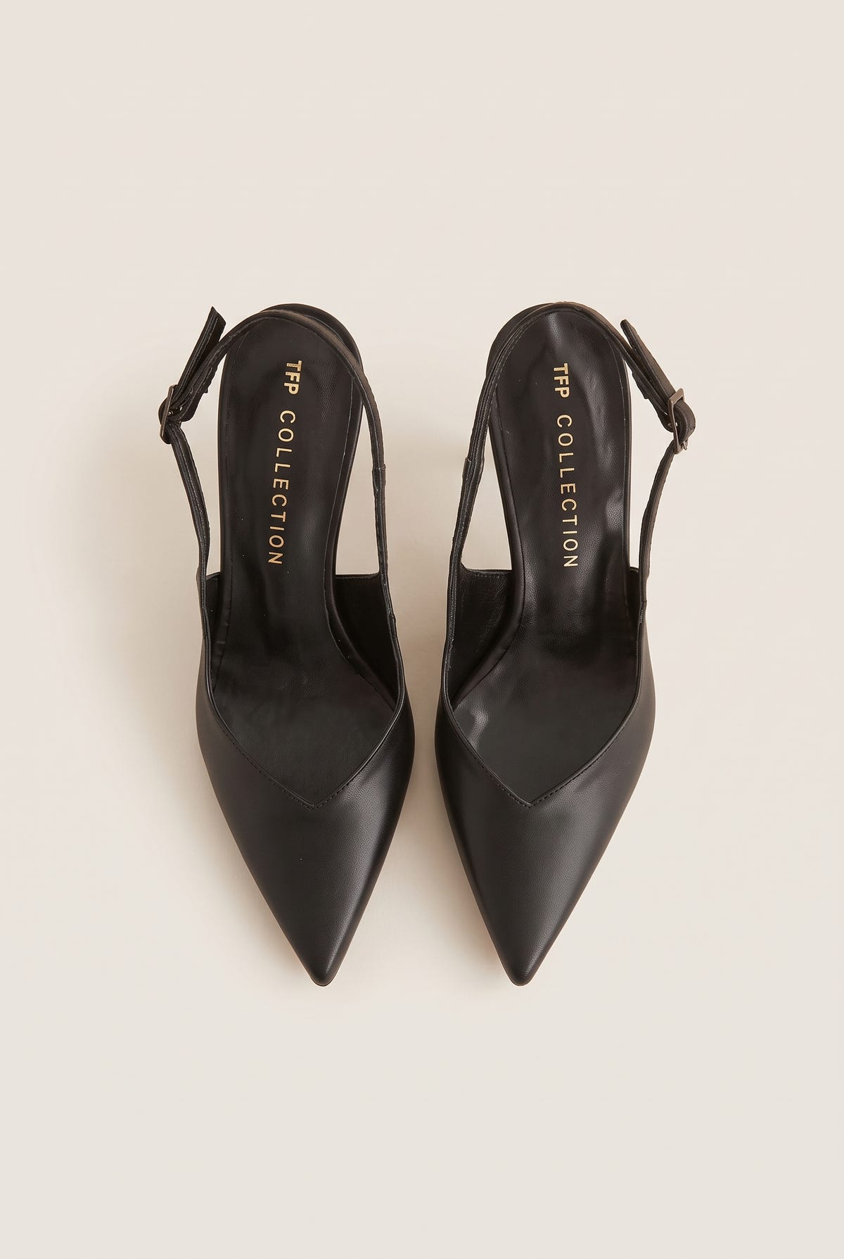 Stiletto Slingback Pumps Pointed Toe - Black Matte