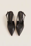 Stiletto Slingback Pumps Pointed Toe - Black Matte