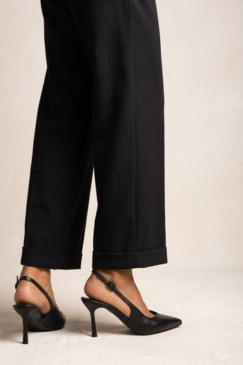 Stiletto Slingback Pumps Pointed Toe - Black Matte