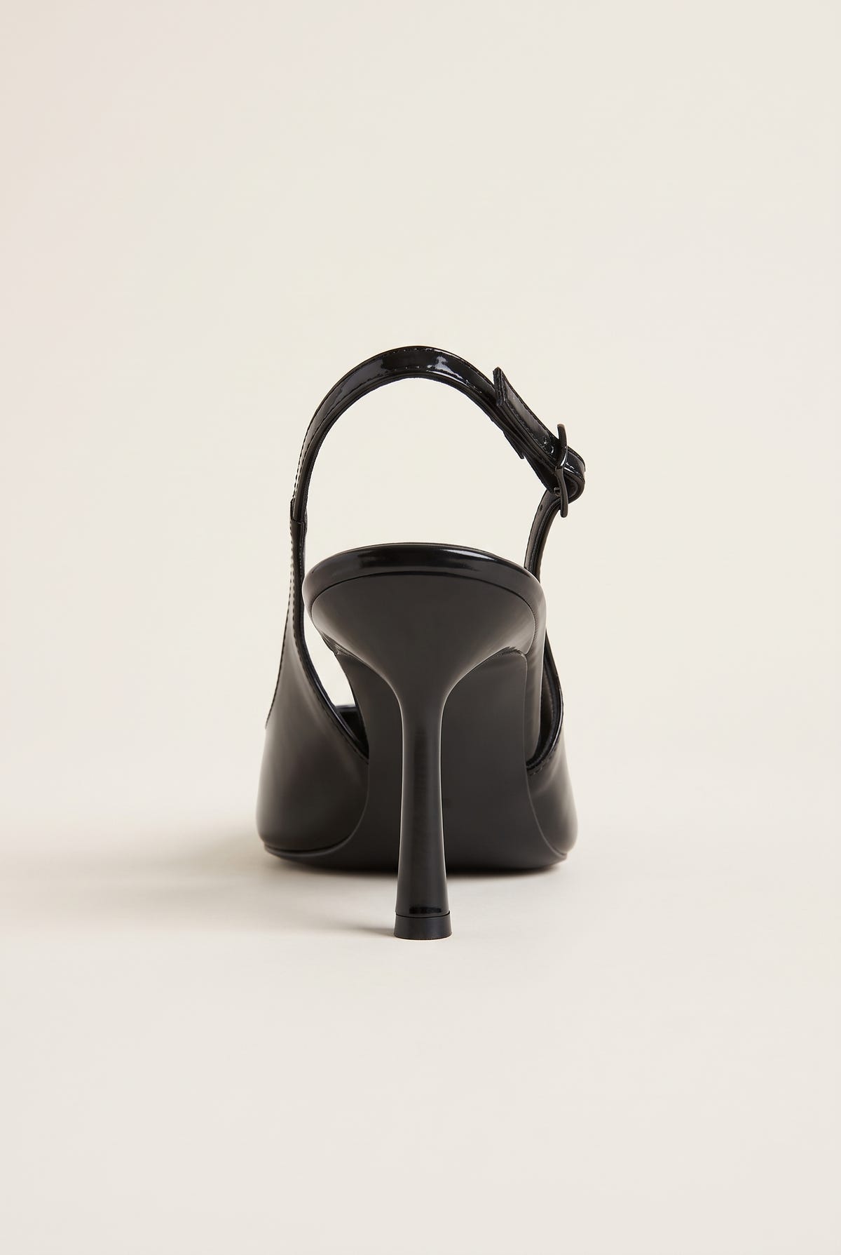 Γόβες στιλέτο Slingback Μυτερές - Μαύρο Λουστρίνι