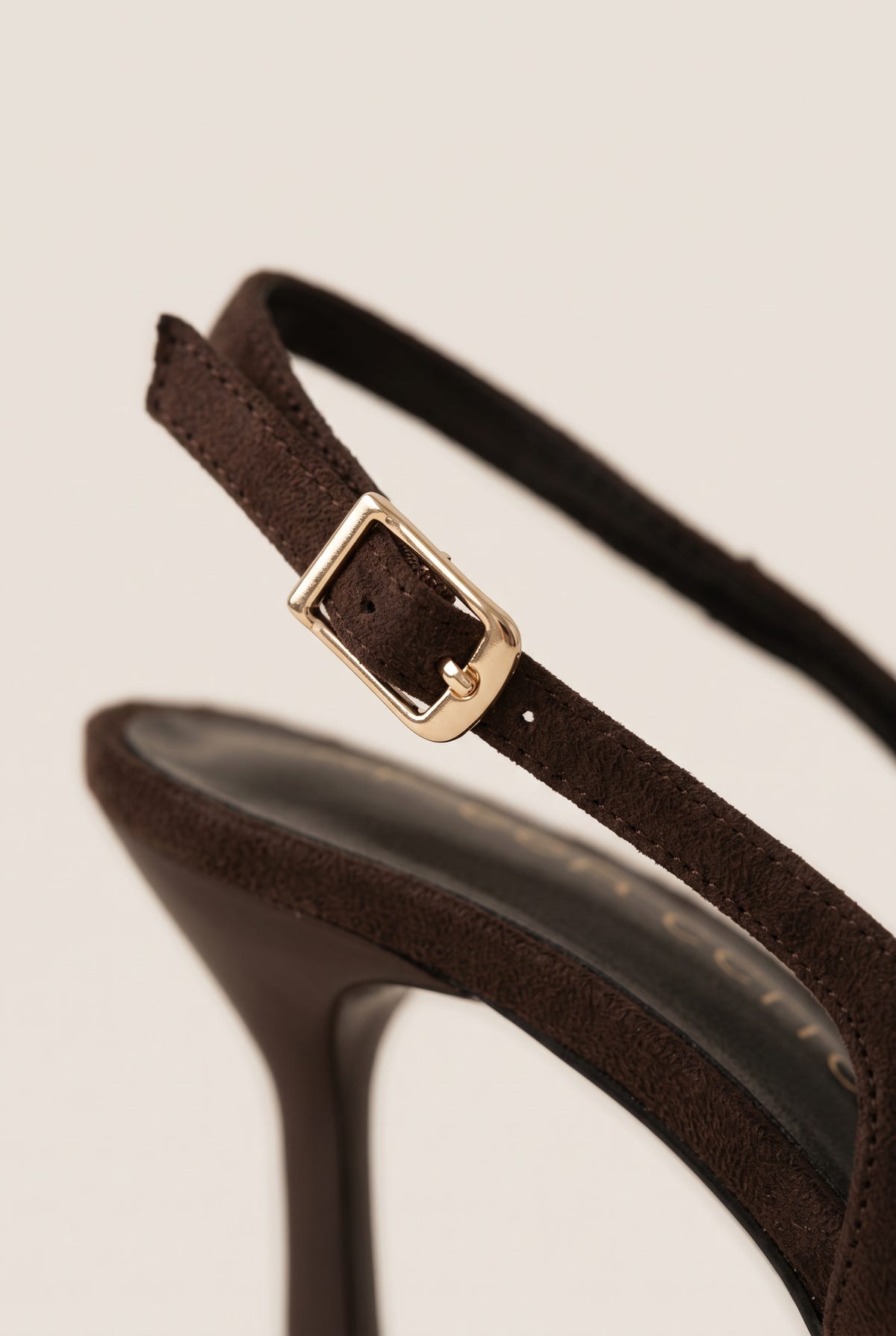 Γόβες στιλέτο Slingback μυτερές - Καφέ Σουέντ
