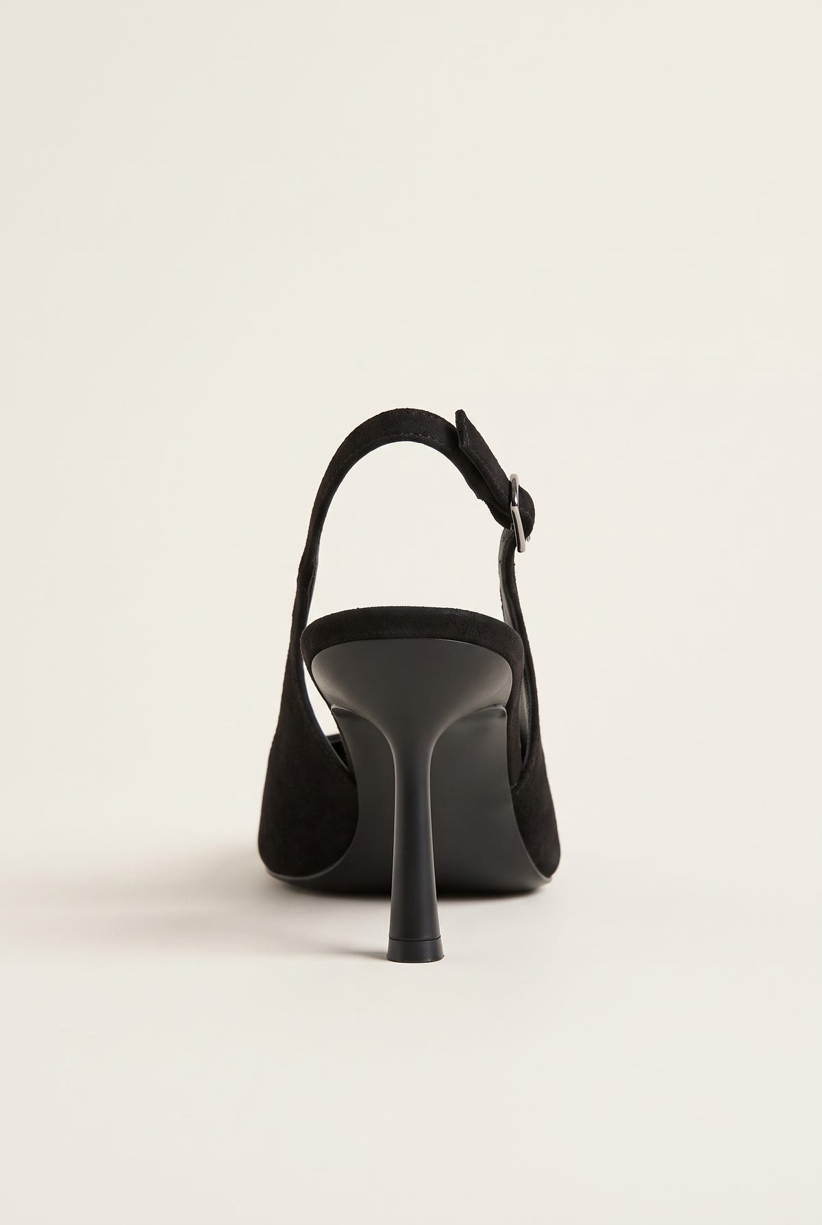 Γόβες στιλέτο Slingback μυτερές - Μαύρο Σουέντ