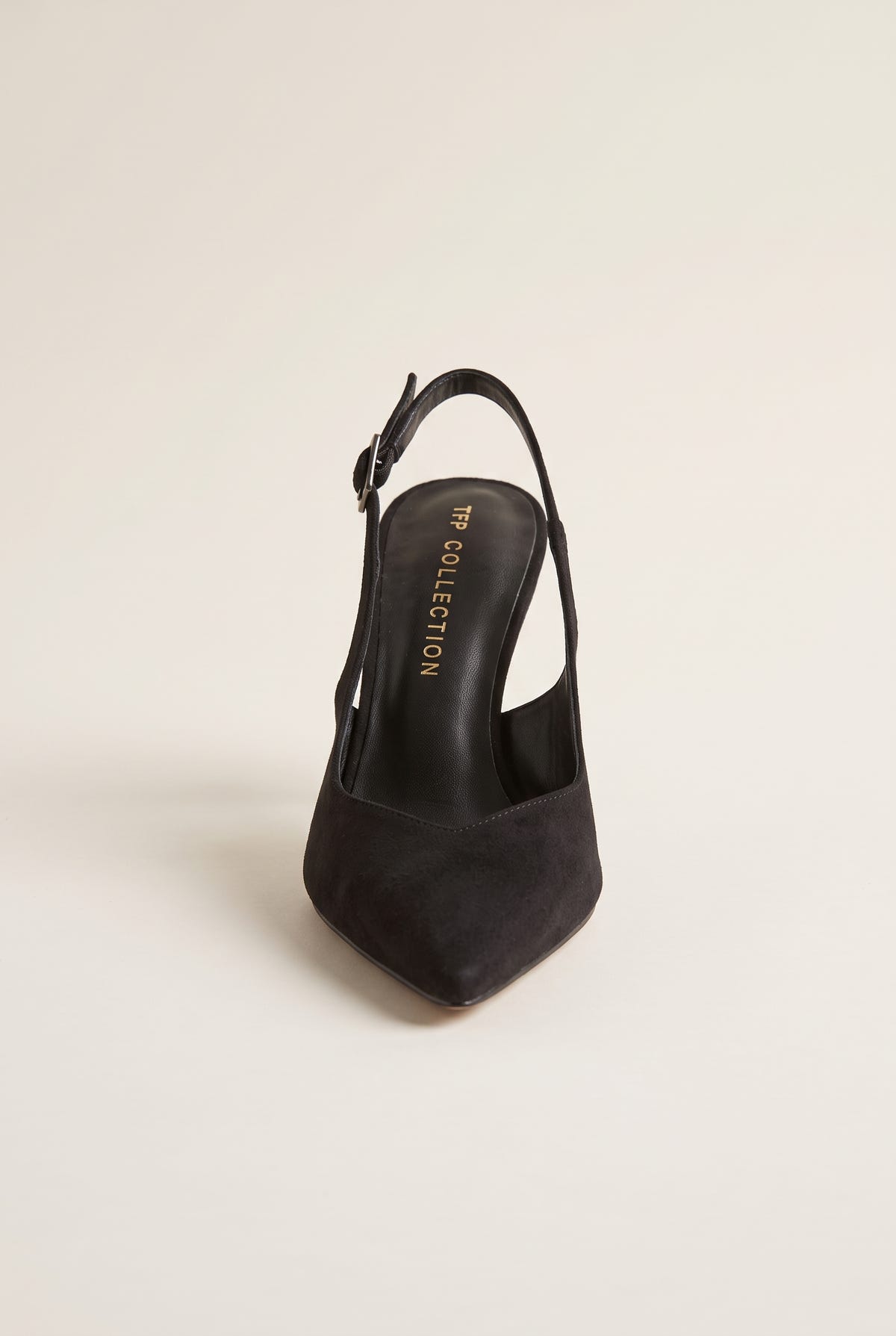 Γόβες στιλέτο Slingback μυτερές - Μαύρο Σουέντ